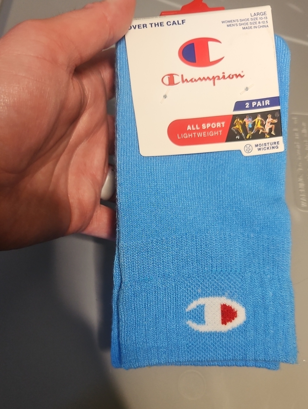 CHAMPION UNISEX OVER THE CALF ALL SPORT SOCKS: WOMENS 10-13 MENS 8-12.5